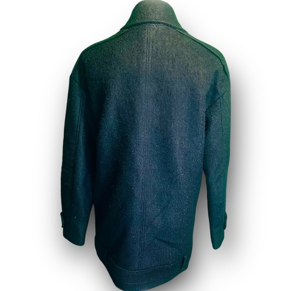 Vince Camuto Black Wool-Blend Moto Style Asymmetric Zip-Up Coat Size Medium - Picture 9 of 16